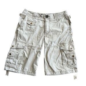 Old Navy Y2K Mid Rise Khaki Loose Baggy Cargo Shorts